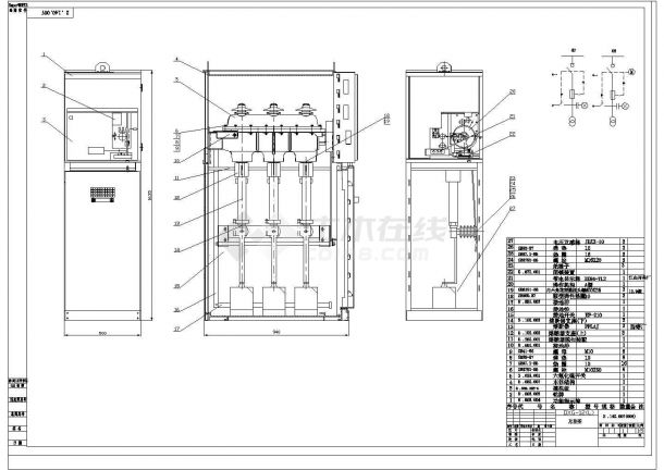 经典几种型号高压开关柜设计cad总装配图-图二