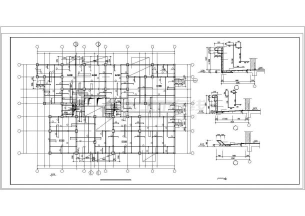全套19层住宅结构cad施工设计图纸-图二