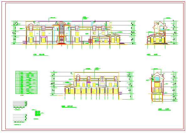 某英式特色框架结构别墅整套CAD全套施工图（含总平面图设计）