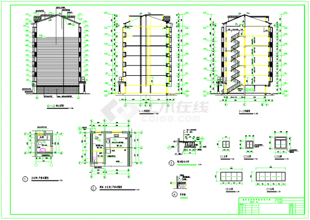 某株洲天鹅花园住宅设计CAD全套建筑施工图纸（含设计说明）-图二