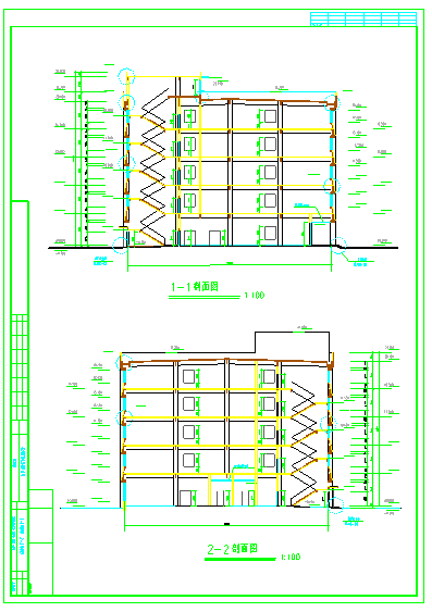 某五层电子综合楼框架结构设计CAD全套施工图纸（含设计说明）-图二