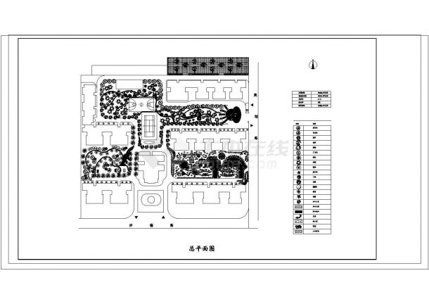 汉城小区规划设计图纸cad图纸-图二