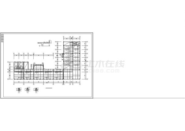 市级实验小学教学楼cad混合结构图纸-图二