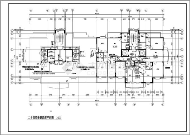 某市高层住宅楼采暖通风防烟cad施工图-图一