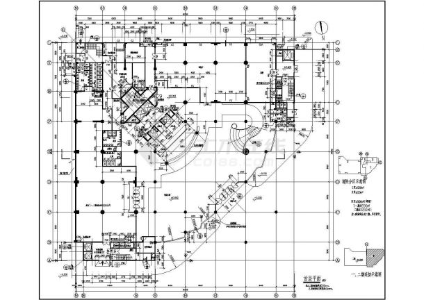 某城市高层酒店建筑设计全套CAD图-图二