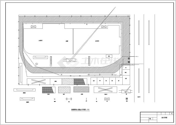 【8层】某地区大型一字型框架办公楼施工组织设计图-图一