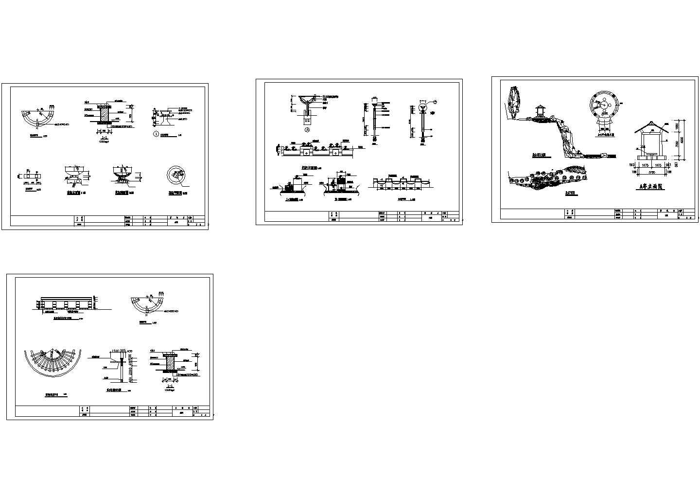 景观廊配件小品cad详图