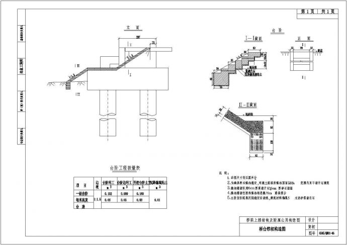 简支梁桥面连续结构附属桥台锥坡构造节点详图设计_图1