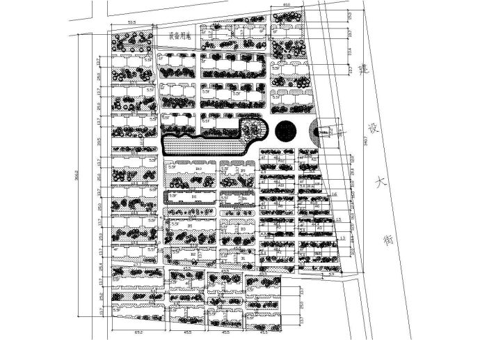 某城市大型现代住宅小区规划设计cad方案总平面图（标注详细）_图1