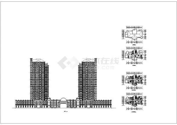 小高层商住楼建筑设计方案图图纸-图二