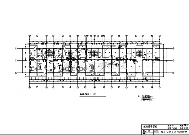 3480平方米五层框架商住楼设计建筑施工cad图纸-图一