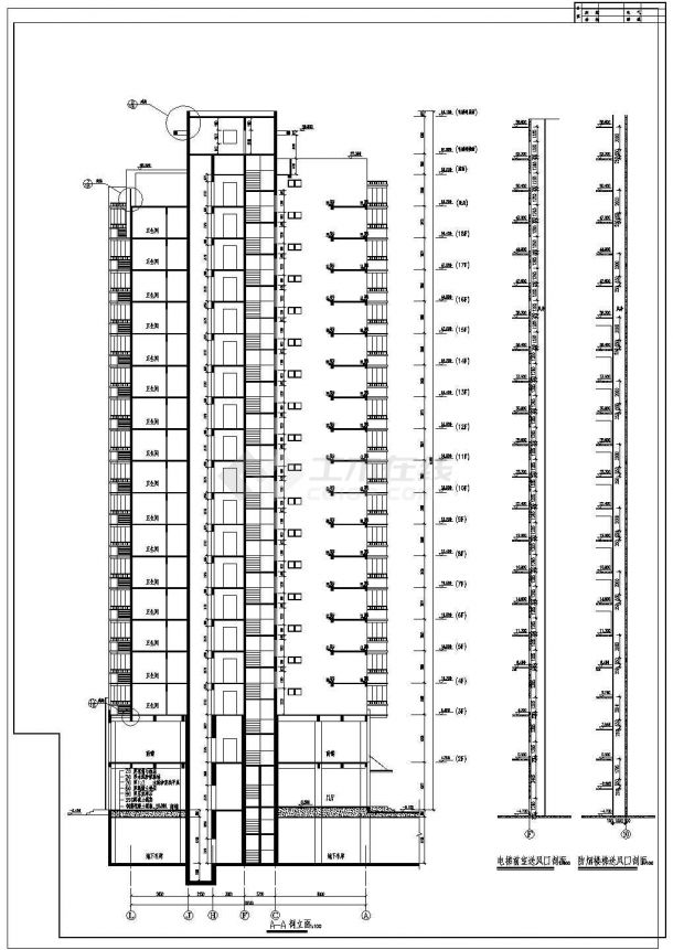 某高层单身公寓建筑设计施工图-图二