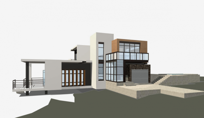 某二层框架结构现代风格别墅设计cad建筑施工图（含设计说明，含结构设计，含效果图）_图1
