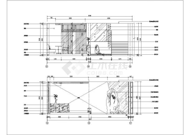 玉禅咖啡馆现代时尚风格室内装修设计cad全套施工图（含效果图）-图二