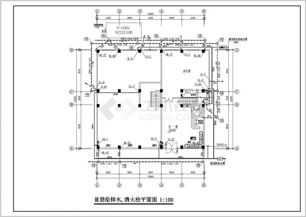 8层单身公寓楼给排水设计施工图-图一