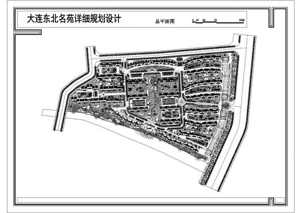 某高档多层住宅小区详细规划设计cad总平面图（甲级院设计）-图二