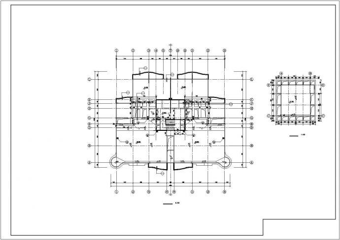 北京高层公寓建筑CAD平面布置参考图_图1