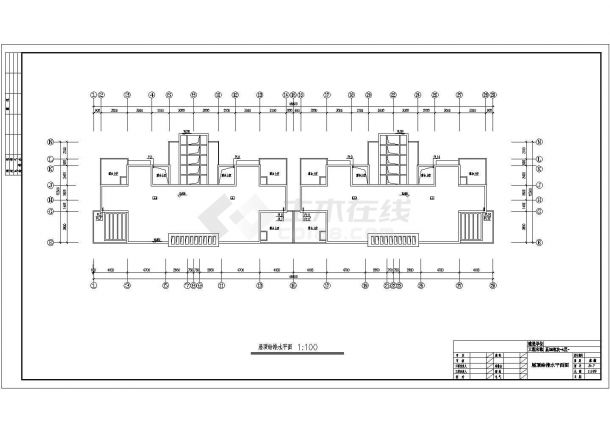 某5层(1梯2户2单元)住宅楼给排水设计cad全套施工图（含设计说明）-图一
