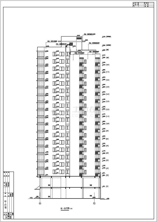 河南某地高层单身公寓楼建筑cad设计施工图-图二