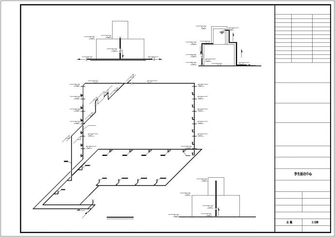 某6层学生公寓楼给排水施工CAD图纸_图1