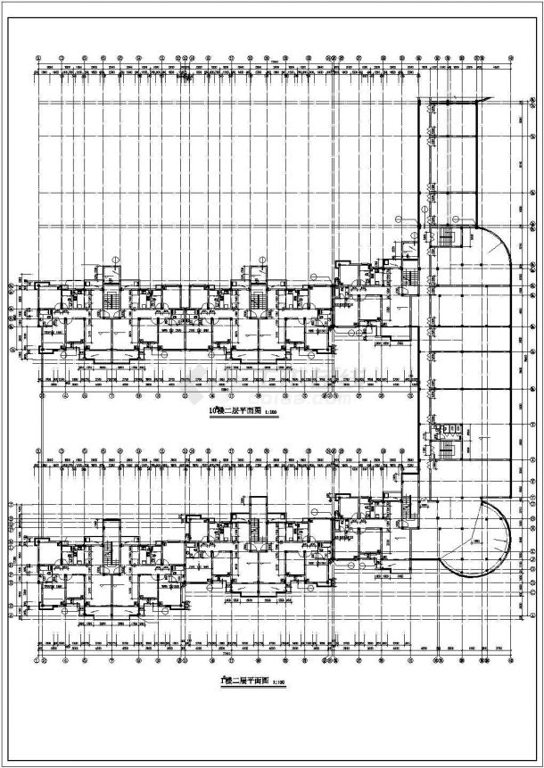 某小区住宅施工图带地下车库(CAD)-图一