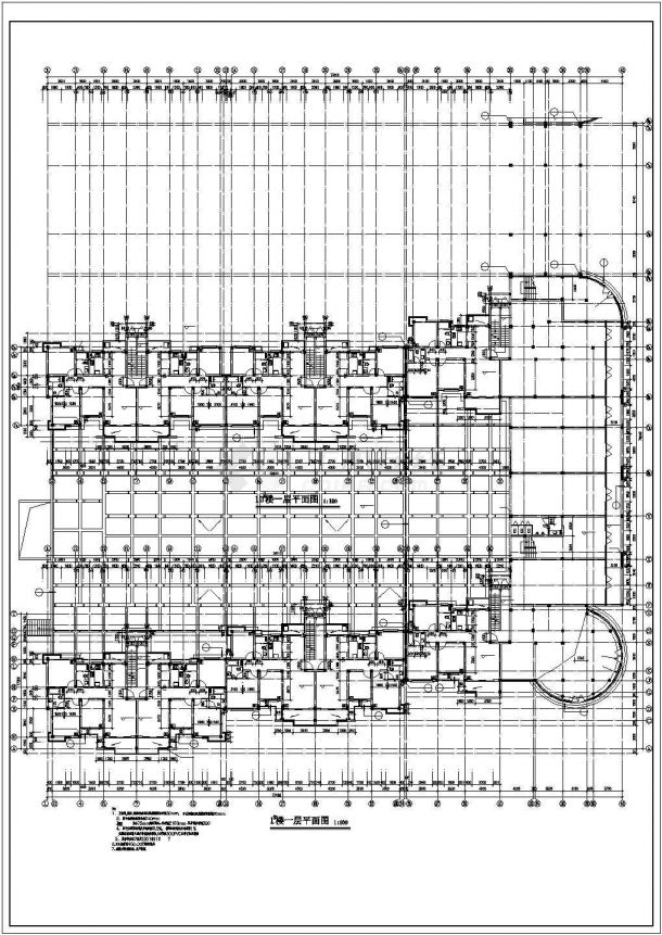 某小区住宅施工图带地下车库(CAD)-图二