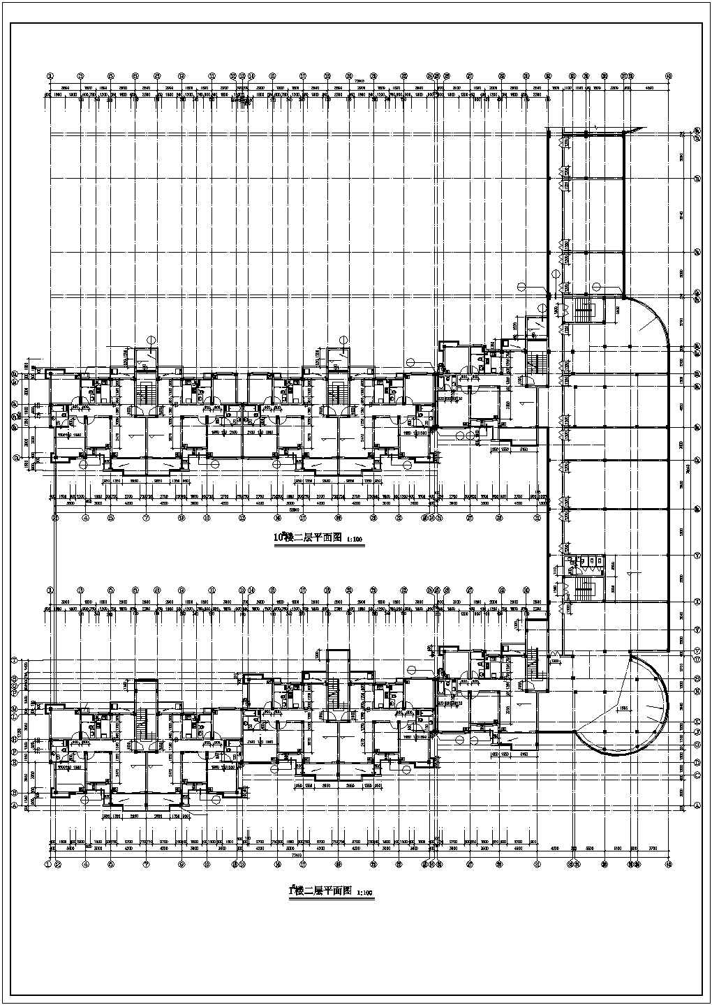 某小区住宅施工图带地下车库(CAD)