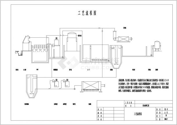 某养殖废水处理系统设计cad 工艺施工图纸-图二