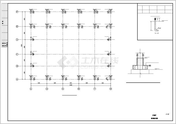 【最新】某医院办公楼钢结构设计方案CAD图纸-图一