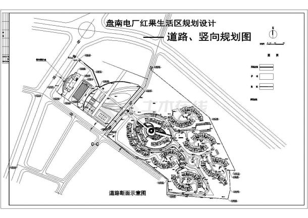 某电厂生活区规划设计图纸cad图纸-图一