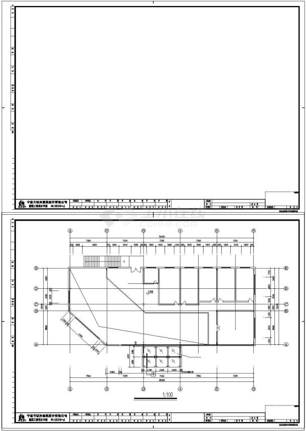 现代工厂办公大楼建筑施工cad设计图纸-图一