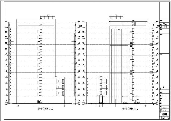某十三层医院病房楼建筑设计CAD施工图纸_图1