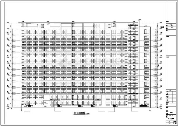 某十三层医院病房楼建筑设计CAD施工图纸-图二