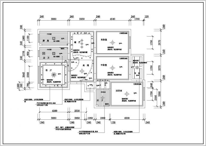 某小区豪华住宅装修设计CAD图纸_图1