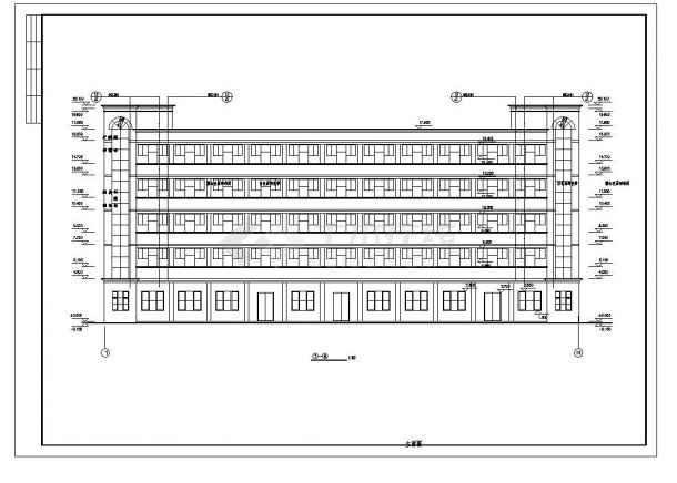 某地市某大型工业区宿舍建筑CAD施工图纸-图二