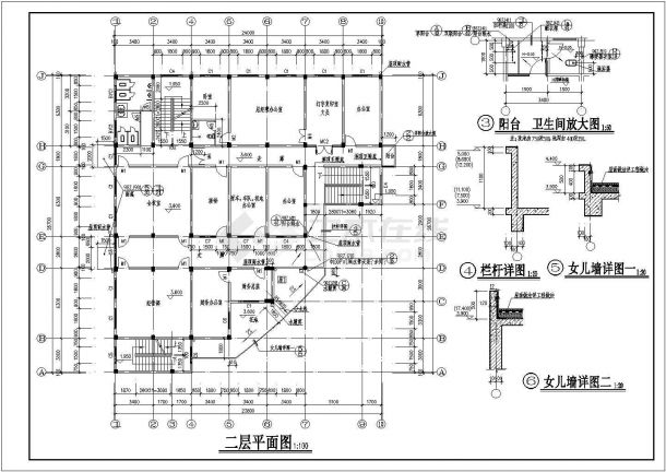 深圳某甲级卫院全套建筑结构设计CAD图-图二