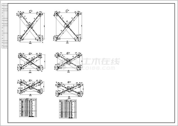 某四层钢框架结构施工设计全套CAD图-图二