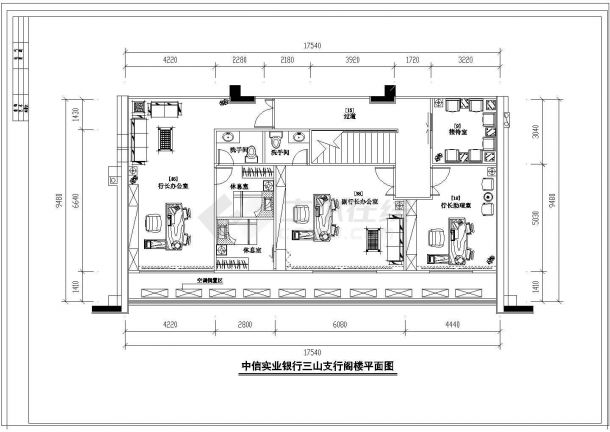 某银行装修设计cad施工图纸-图二