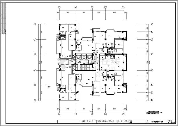 某地长56.54米 宽39米 -1+24层公寓住宅楼给排水设计CAD图-图二