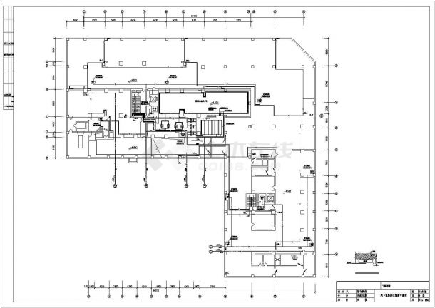 某地长64米 宽28米 -1+23层偏L型大厦单身公寓楼给排水设计CAD图-图一