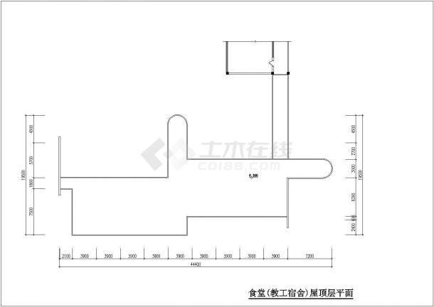 xxx学校1600平米2层框架结构学生食堂平立剖面设计CAD图纸-图一