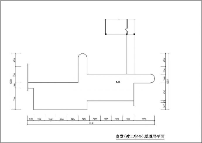 xxx学校1600平米2层框架结构学生食堂平立剖面设计CAD图纸_图1