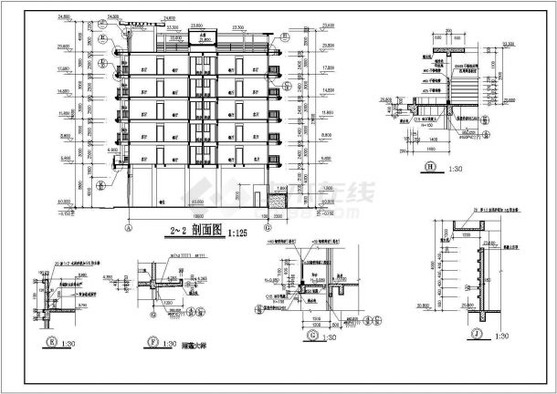 公寓住宅楼建筑设计CAD图纸-图一