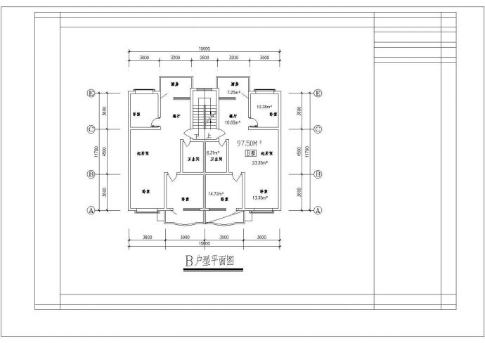 某地复式经典别墅CAD布置图纸_图1