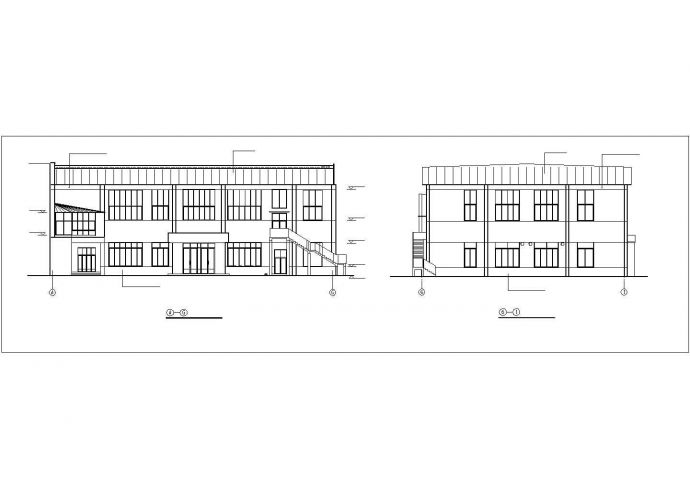 扬州某中学2100平米2层框架结构食堂综合楼建筑设计CAD图纸_图1