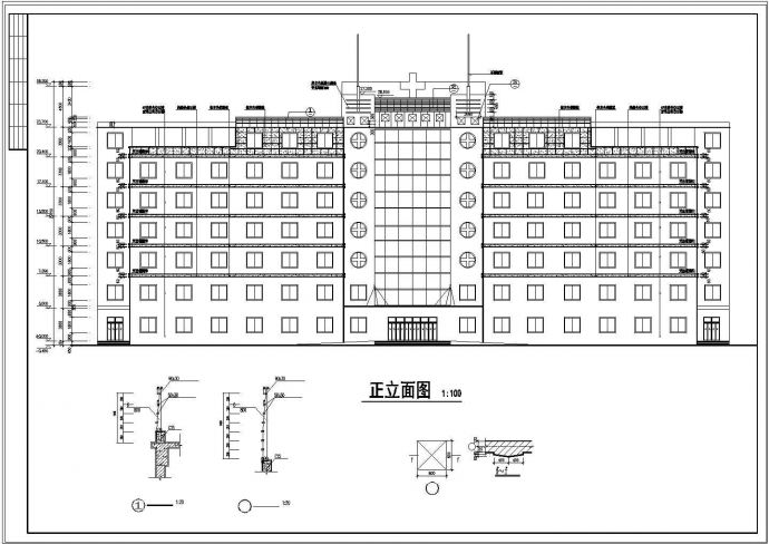 某地医院七层住院部建筑设计CAD扩初图_图1