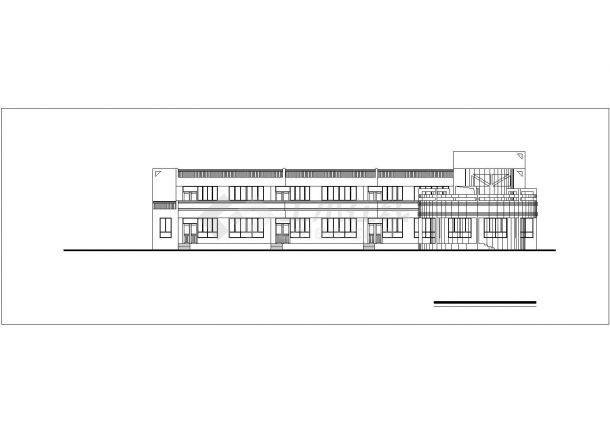 石家庄某社区1700平米2层框架结构社区幼儿园平立剖面设计CAD图纸-图一