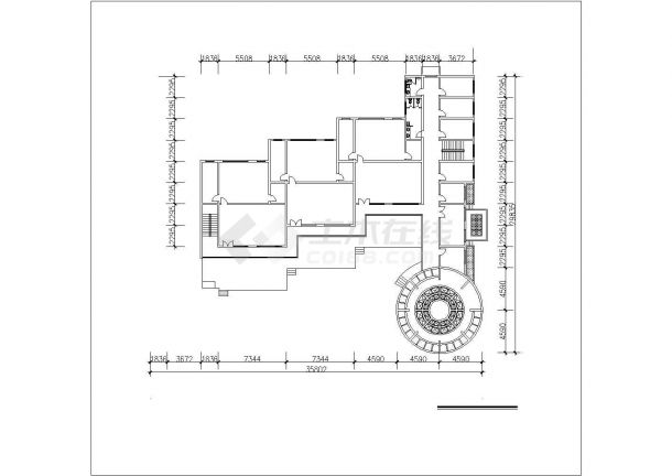 石家庄某社区1700平米2层框架结构社区幼儿园平立剖面设计CAD图纸-图二