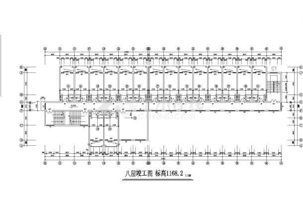 6350平方米贵州工业大学学生公寓施工全套设计建筑cad图，含建筑材料说明-图二