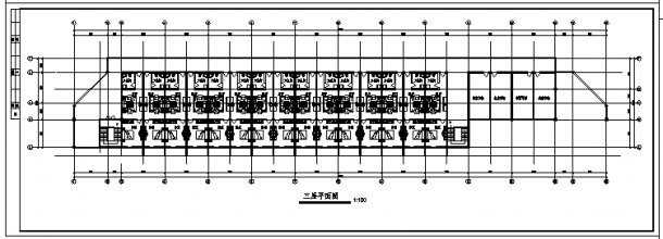 某市三层农贸市场建筑设计cad施工图，共九张-图二